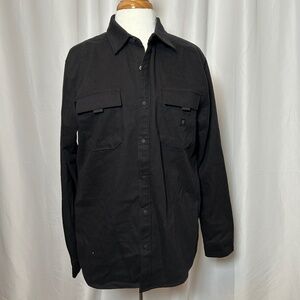 MEN'S ROARK CLASSIC FIT LONG-SLEEVE BLACK SNAP FRONT SHIRT - SIZE MEDIUM